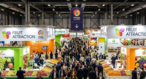 ista panoràmica d'un stand Fruit Attraction 2026 dissenyat per iKonic360 al pavelló d'IFEMA Madrid